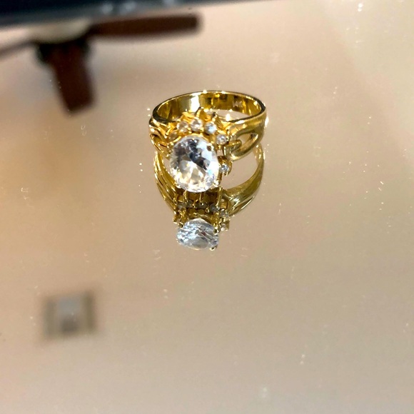 Solid Gold 14k Stunning Cocktail Ring.